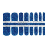 Blue Glitter Toe Nail Polish Wraps - Pretty Fab Nails