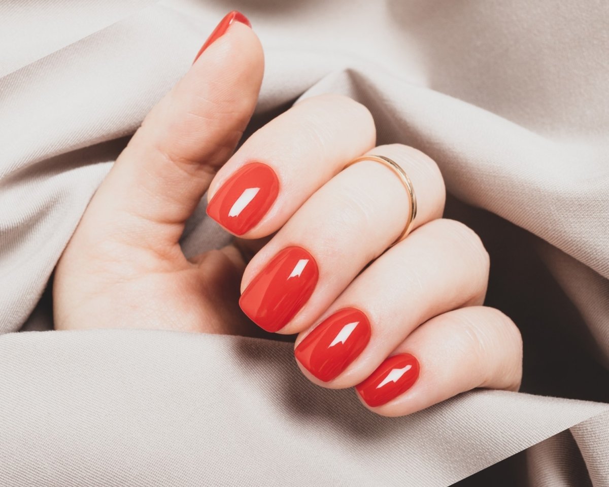 Bright Red Nail Polish Strips - Pretty Fab Nails