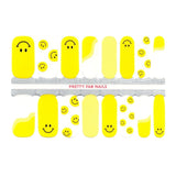 Bright Yellow Smiley Face Nail Wraps - Pretty Fab Nails