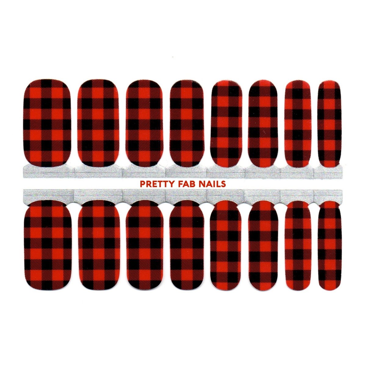 Buffalo Plaid Nail Polish Wraps - Pretty Fab Nails