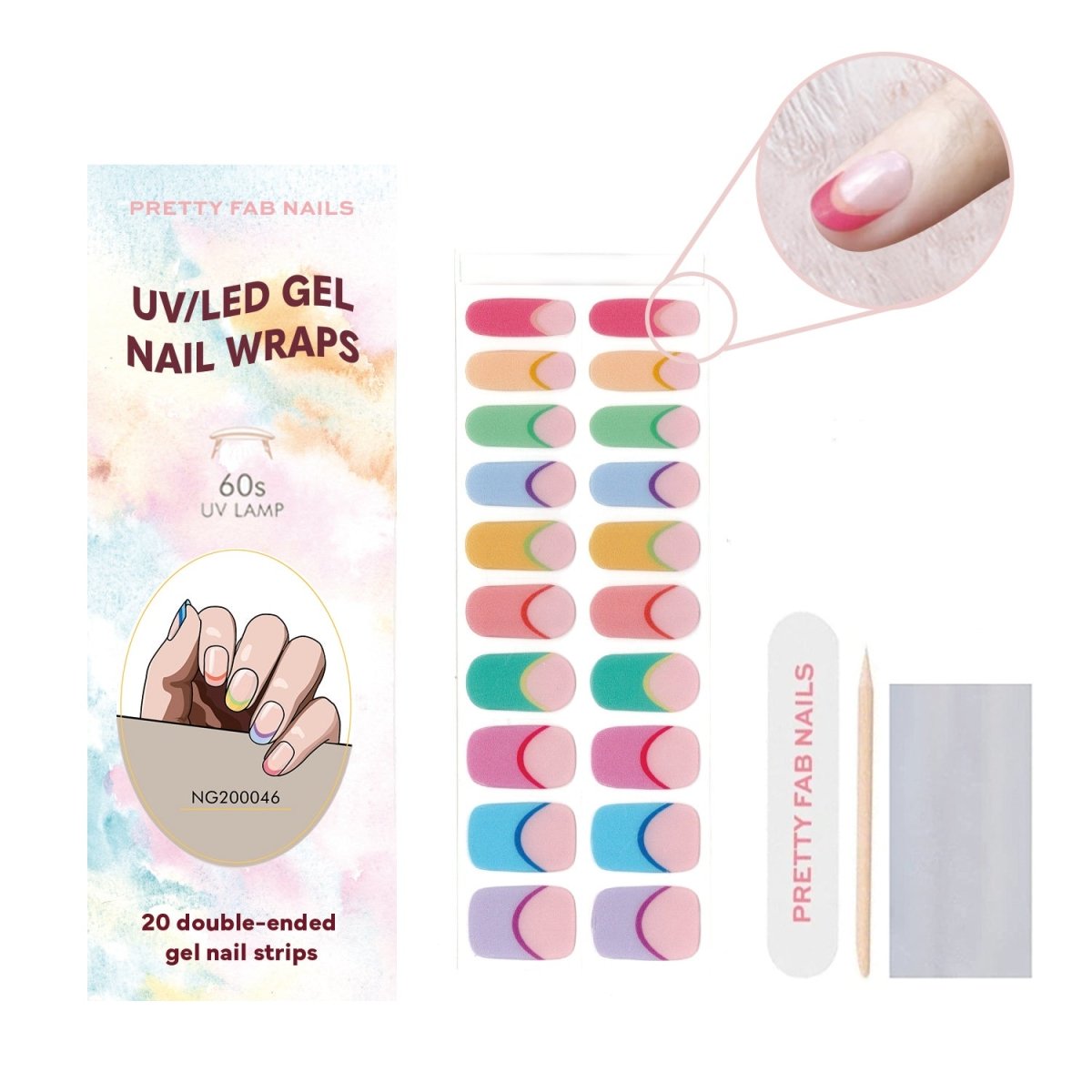 Candy French Semicured Gel Nail Wraps - Pretty Fab Nails