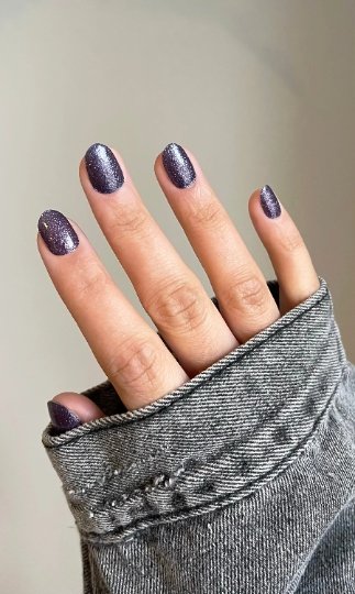 Dark Purple Glitter - Pretty Fab Nails
