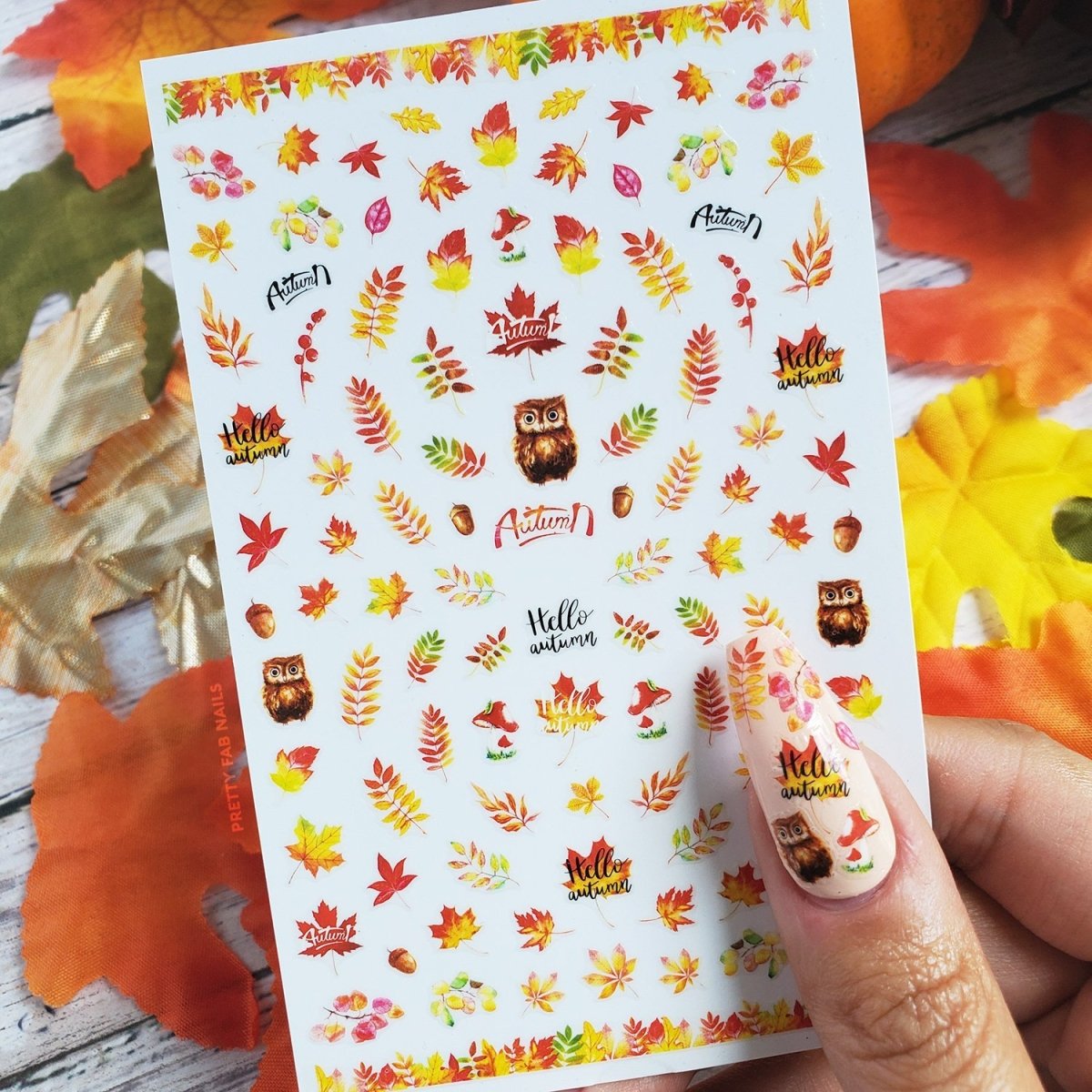 Fall Leaf Nail Art Stickers