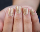 Glittery Gold Semicured Gel Nail Wraps