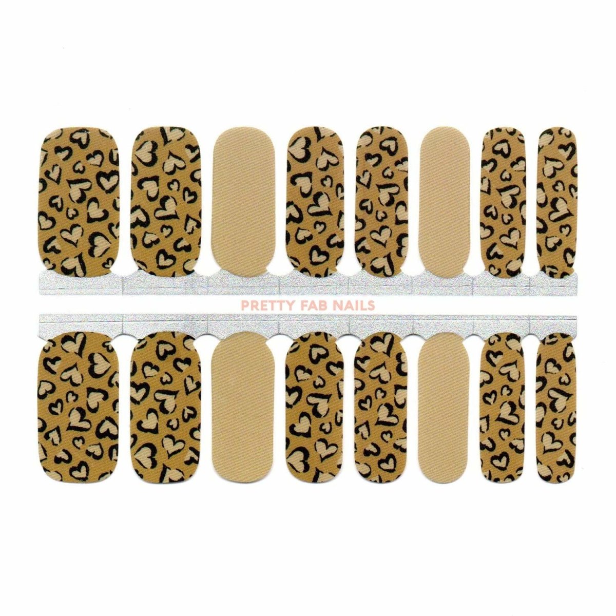 Leopard Heart Nail Polish Wraps - Pretty Fab Nails