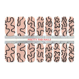 Nude Squiggly Line Nail Wraps - Pretty Fab Nails