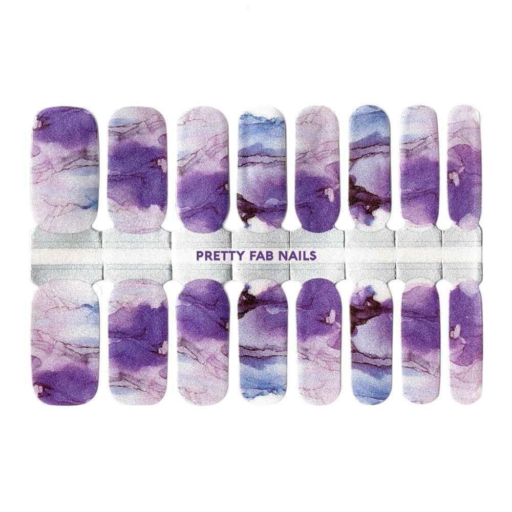 Purple Watercolor Shimmer Nail Wraps - Nail Polish Wraps - Pretty Fab Nails - Pretty Fab Nails