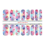 Rainbow and Butterflies Nail Wraps - Pretty Fab Nails