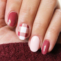 Red and Pink Plaid Nail Polish Wraps - Nail Polish Wraps - Pretty Fab Nails - Pretty Fab Nails