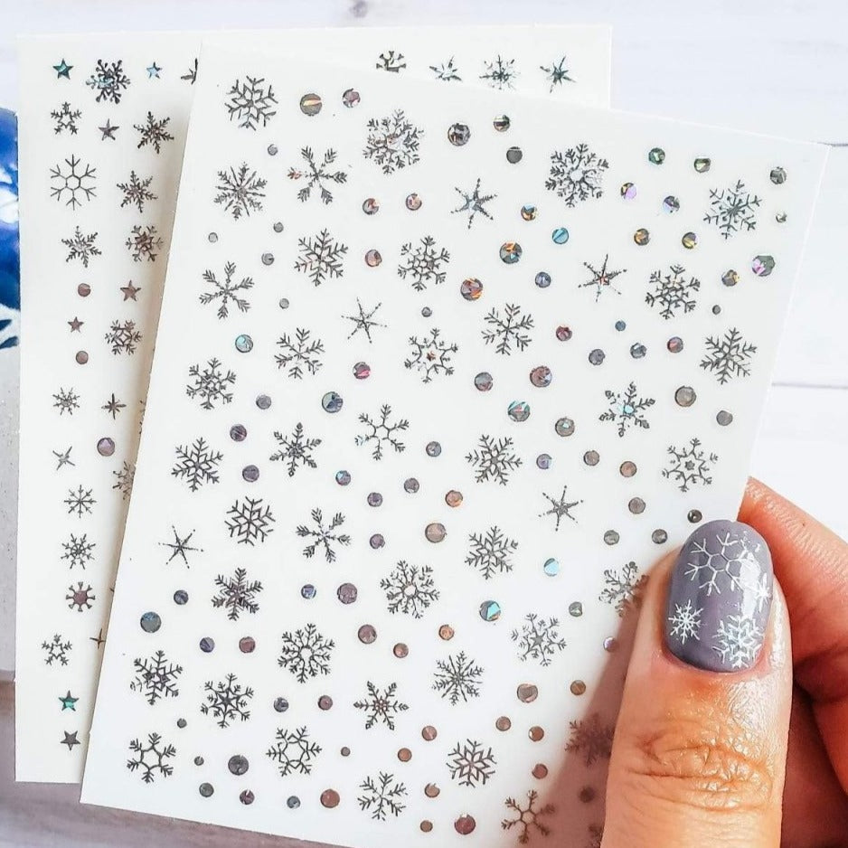 Snowflake Nail Art Stickers Decals 6 Sheets 3D Self-Adhesive Exquisite  Christmas Nail Art Supplies Romantic Winter Silver Snowflake Elk Design Nail  Decorations Women and Girls DIY Acrylic Nail Art - Yahoo Shopping