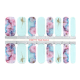 Sky Blue Floral Watercolor Nail Wraps - Pretty Fab Nails