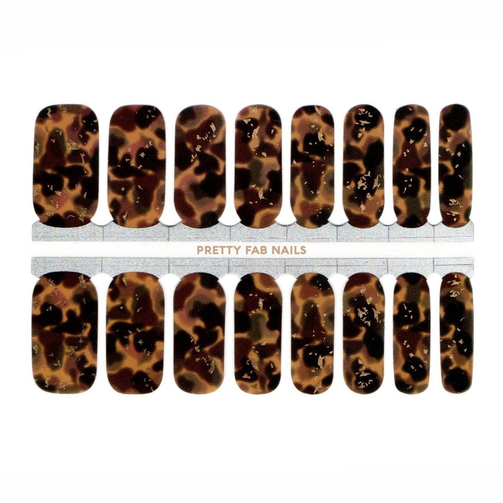 Tortoise Nail Wraps with Gold Flakes – Pretty Fab Nails