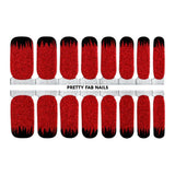 Vampire Red Glitter Nail Polish Wraps - Nail Polish Wraps - Pretty Fab Nails - Pretty Fab Nails