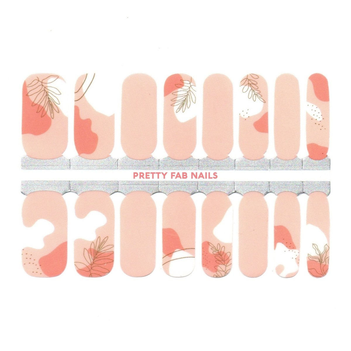 Wavy Coral Peach Nail Wraps - Pretty Fab Nails